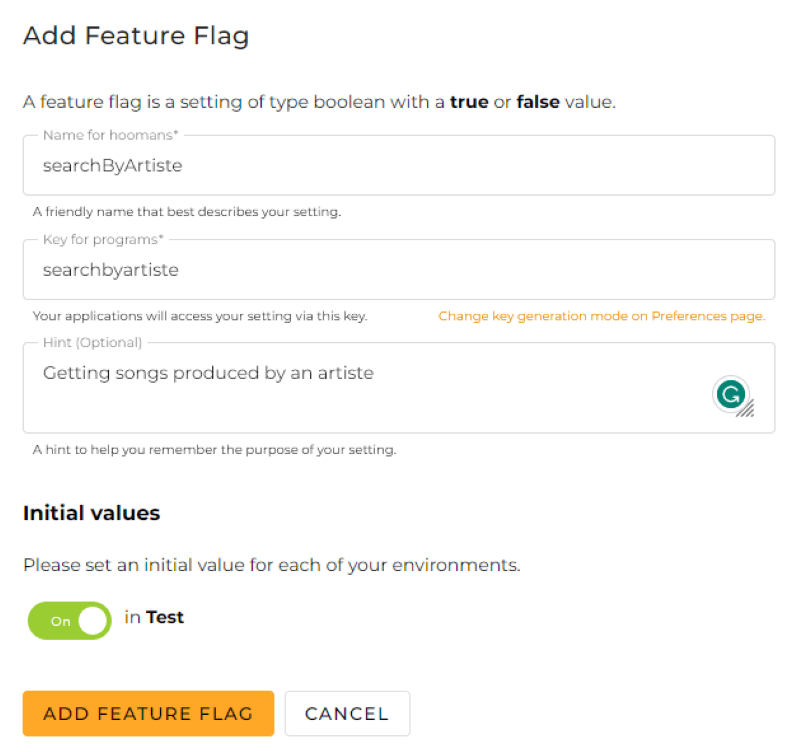 Add feature flag