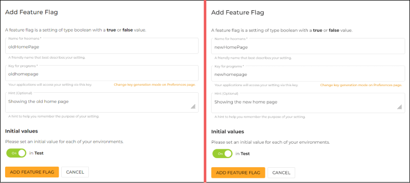 Adding feature flag