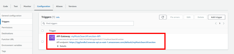 Creating an API Gateway trigger