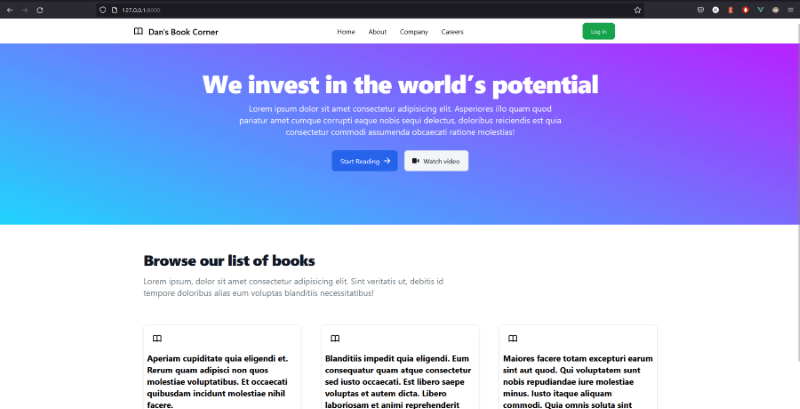 Snapshot of sample app