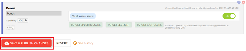Toggling the feature flag on