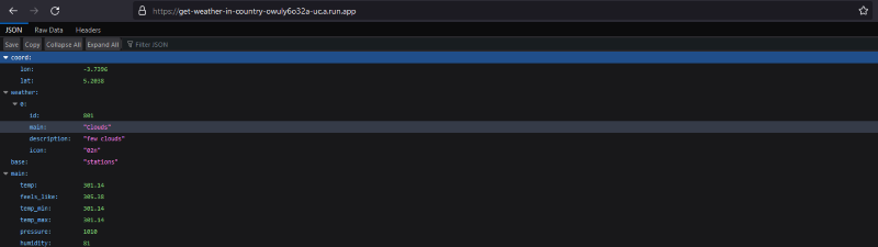 Response from FaaS application