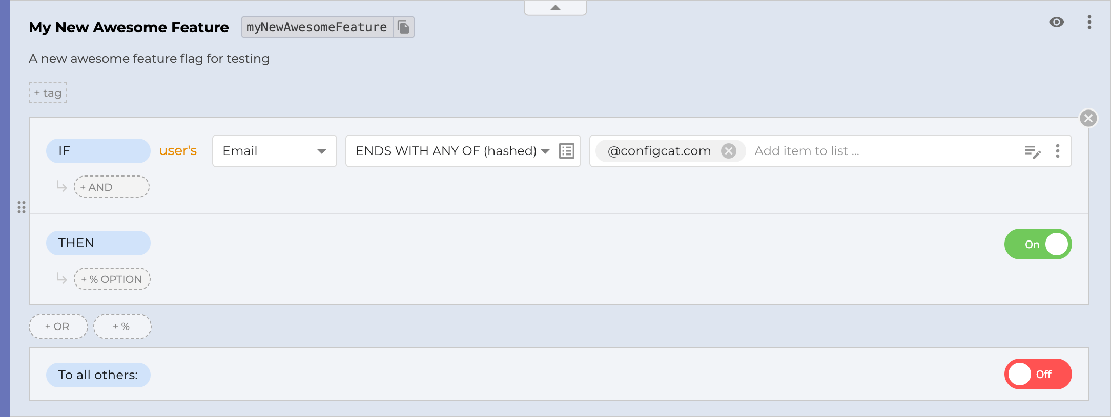 My New Awesome Feature Flag with targeting rule
