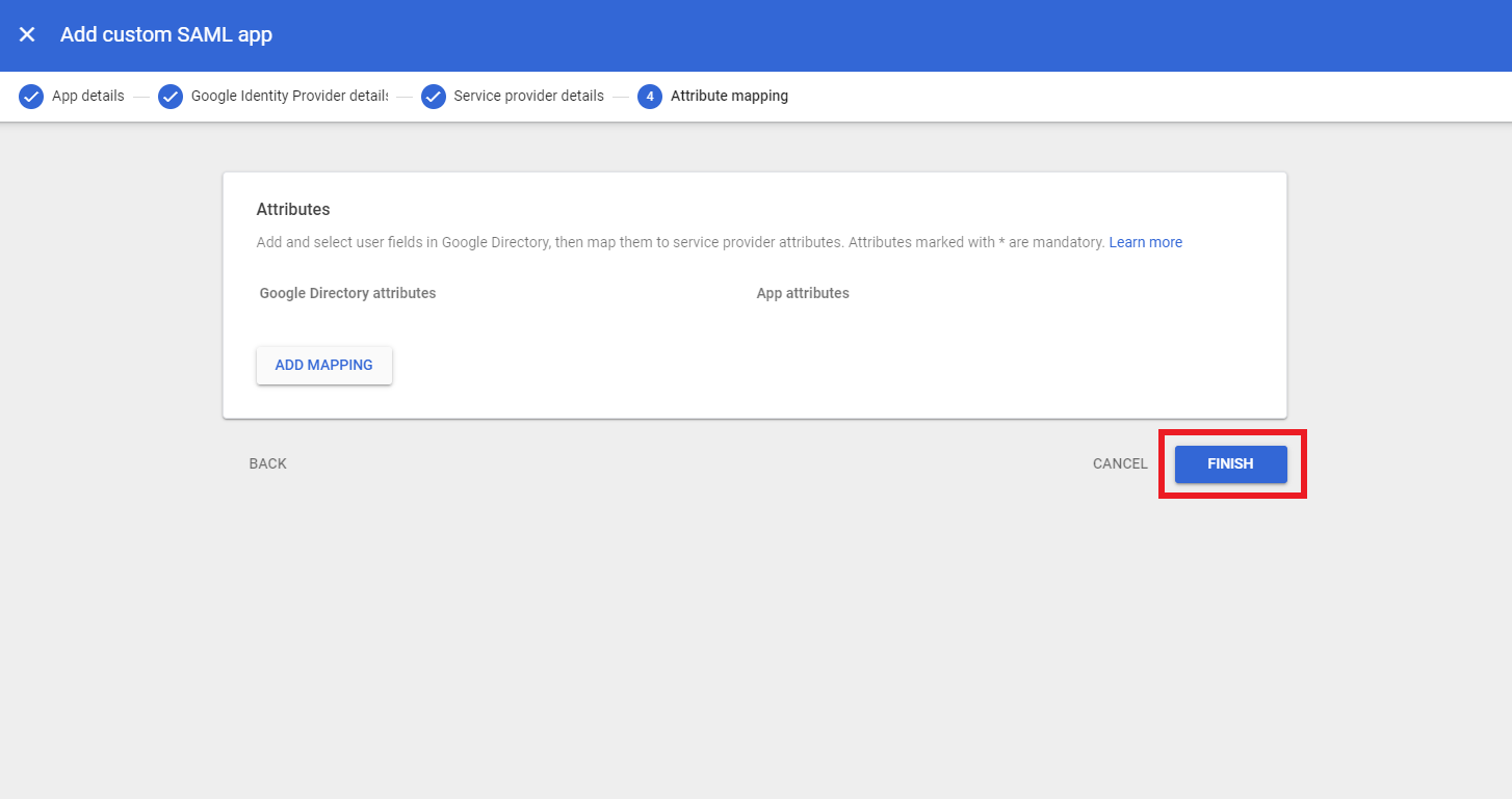 Google attribute mapping
