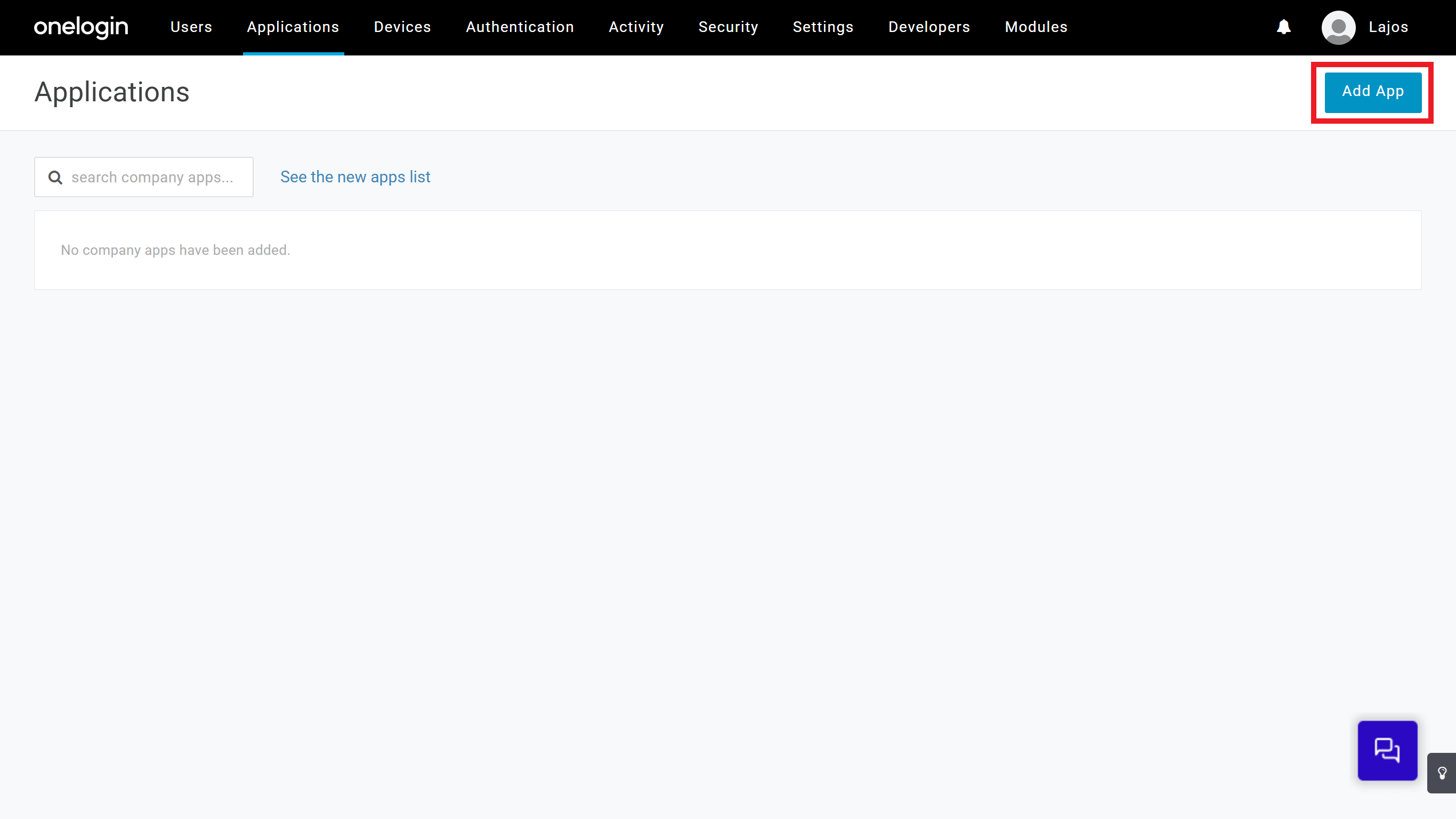 OneLogin add application
